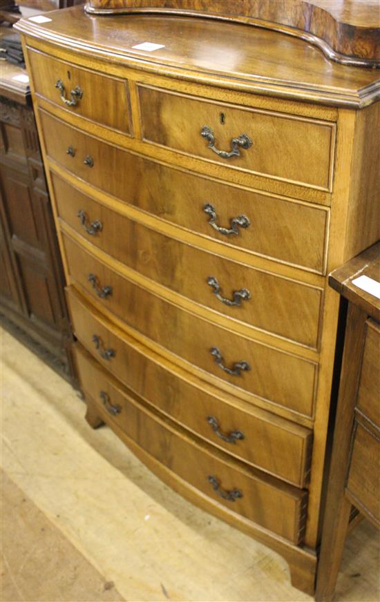 Reproduction bowfront chest of drawers